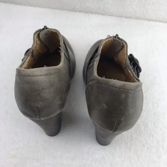 Seychelles Women's Ankle Boots Black Brown Distressed Zip Buckle 3.8" Heel Sz 7 - Picture 9 of 16